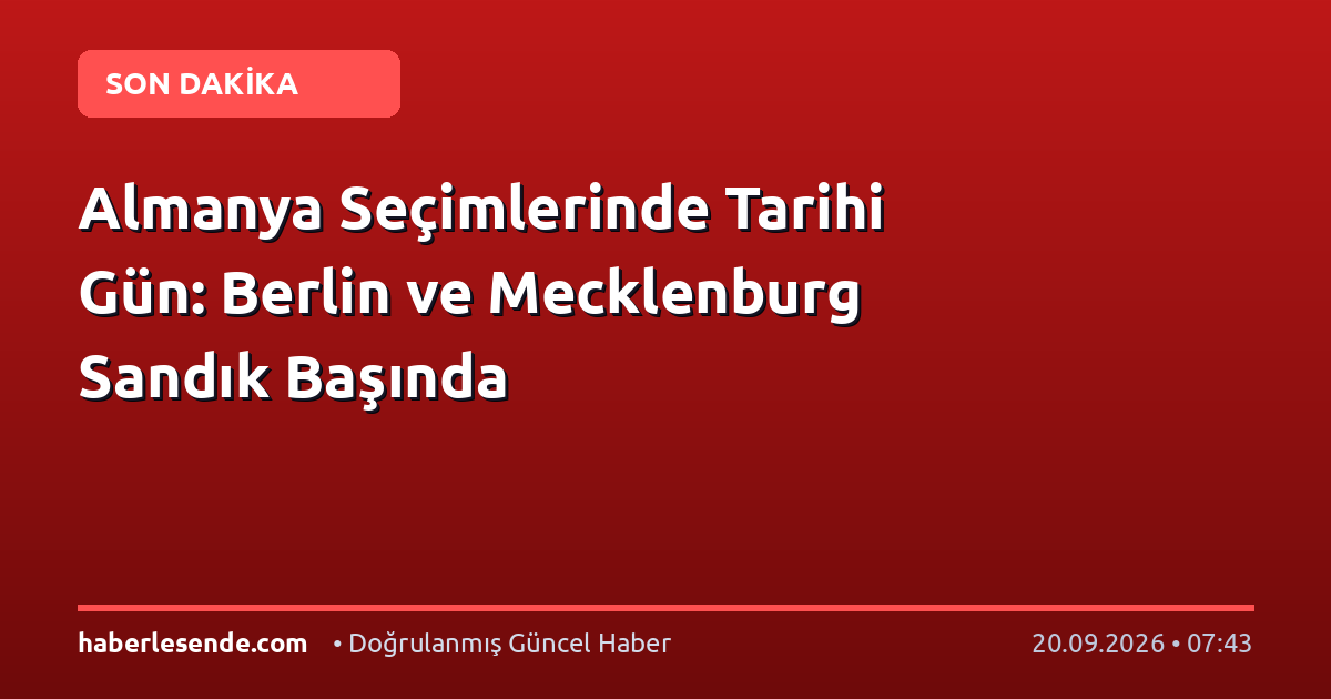 Almanya Seçimlerinde Tarihi Gün: Berlin ve Mecklenburg Sandık Başında