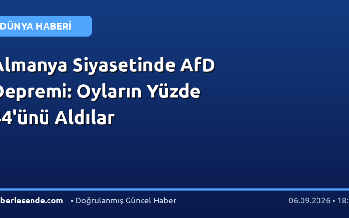 Almanya Siyasetinde AfD Depremi: Oyların Yüzde 44'ünü Aldılar