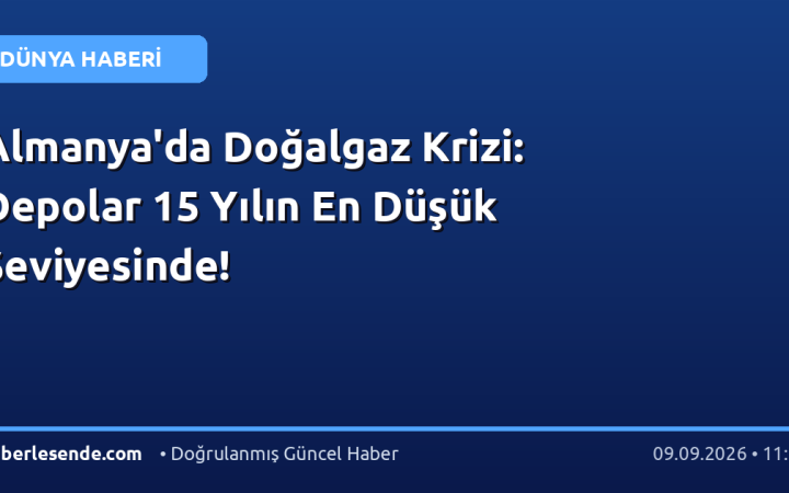 Almanya'da Doğalgaz Krizi: Depolar 15 Yılın En Düşük Seviyesinde!