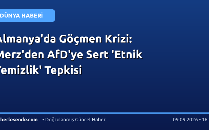 Almanya'da Göçmen Krizi: Merz'den AfD'ye Sert 'Etnik Temizlik' Tepkisi