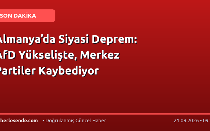 Almanya’da Siyasi Deprem: AfD Yükselişte, Merkez Partiler Kaybediyor