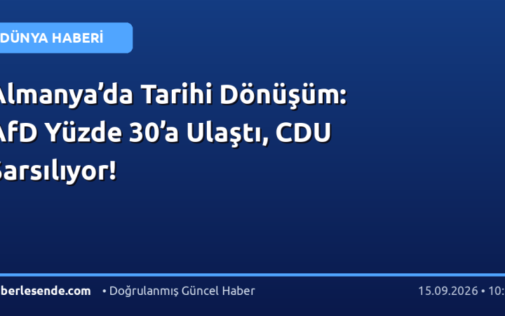 Almanya’da Tarihi Dönüşüm: AfD Yüzde 30’a Ulaştı, CDU Sarsılıyor!
