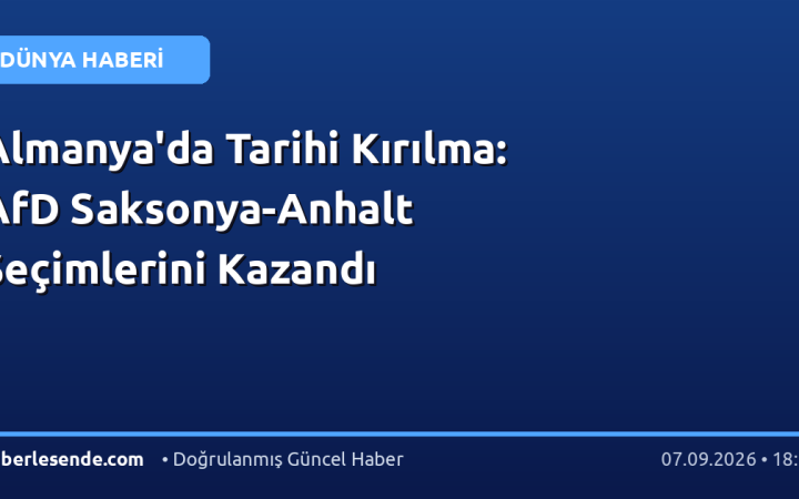 Almanya'da Tarihi Kırılma: AfD Saksonya-Anhalt Seçimlerini Kazandı