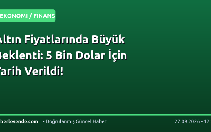 Altın Fiyatlarında Büyük Beklenti: 5 Bin Dolar İçin Tarih Verildi!