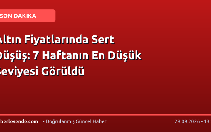 Altın Fiyatlarında Sert Düşüş: 7 Haftanın En Düşük Seviyesi Görüldü