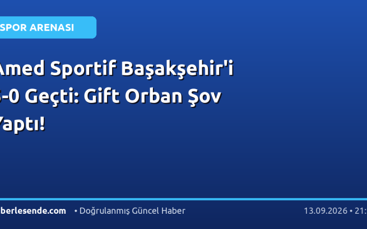 Amed Sportif Başakşehir'i 5-0 Geçti: Gift Orban Şov Yaptı!
