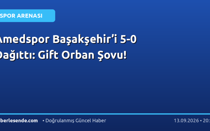 Amedspor Başakşehir’i 5-0 Dağıttı: Gift Orban Şovu!