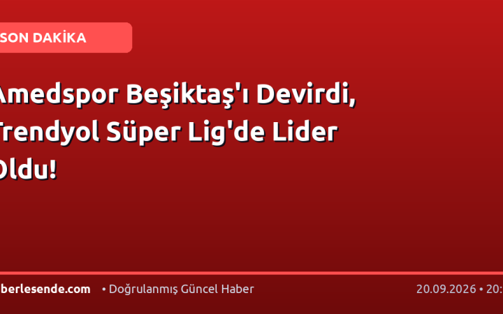 Amedspor Beşiktaş'ı Devirdi, Trendyol Süper Lig'de Lider Oldu!