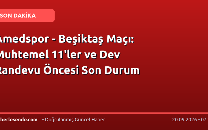 Amedspor - Beşiktaş Maçı: Muhtemel 11'ler ve Dev Randevu Öncesi Son Durum