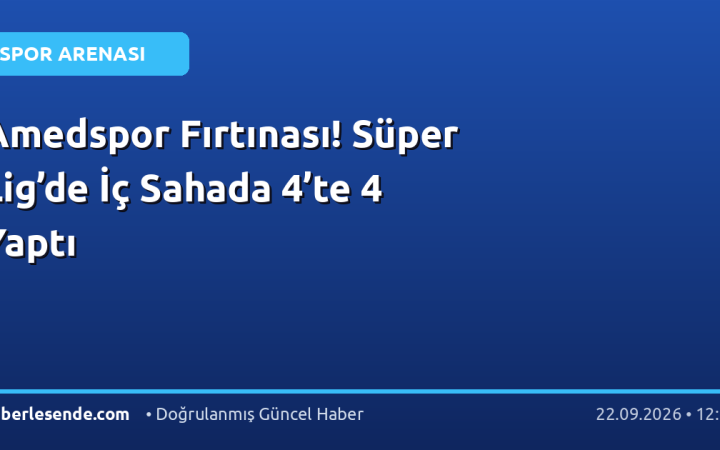 Amedspor Fırtınası! Süper Lig’de İç Sahada 4’te 4 Yaptı