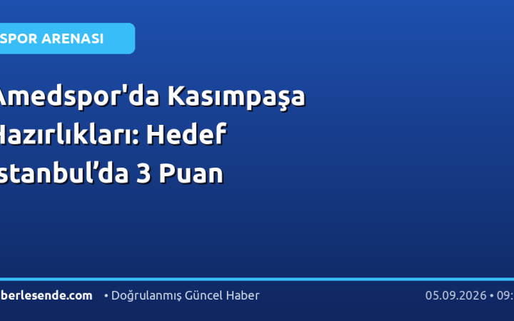 Amedspor'da Kasımpaşa Hazırlıkları: Hedef İstanbul’da 3 Puan