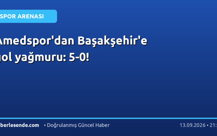 Amedspor'dan Başakşehir'e gol yağmuru: 5-0!