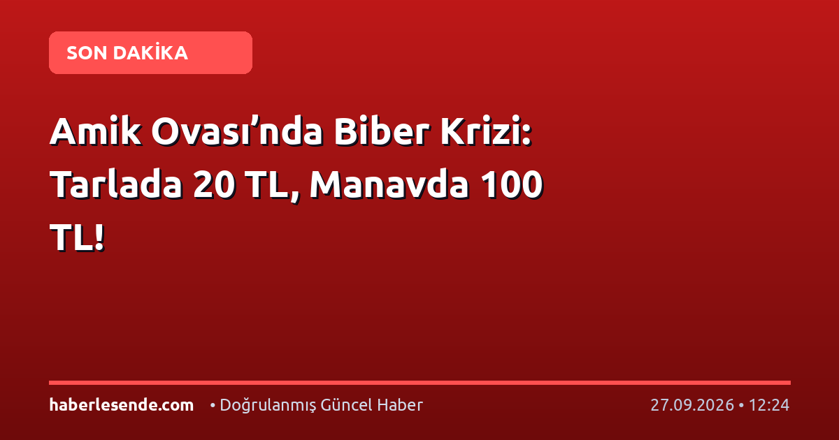 Amik Ovası’nda Biber Krizi: Tarlada 20 TL, Manavda 100 TL!