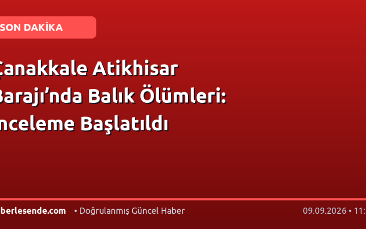 Çanakkale Atikhisar Barajı’nda Balık Ölümleri: İnceleme Başlatıldı