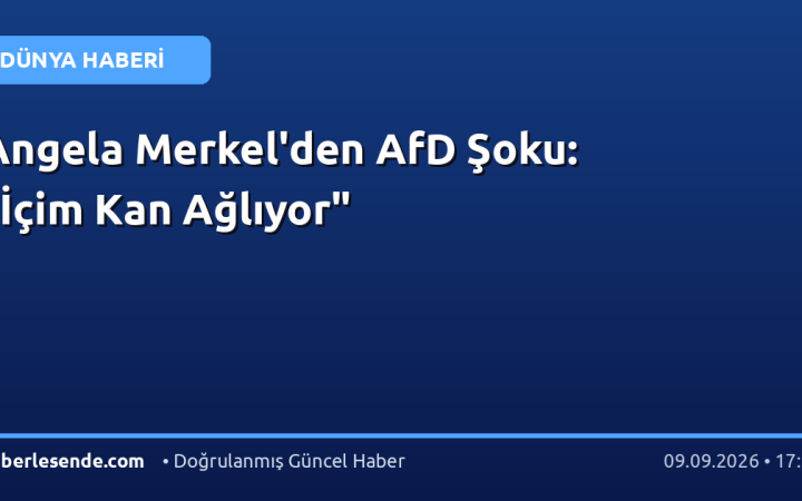 Angela Merkel'den AfD Şoku: "İçim Kan Ağlıyor"