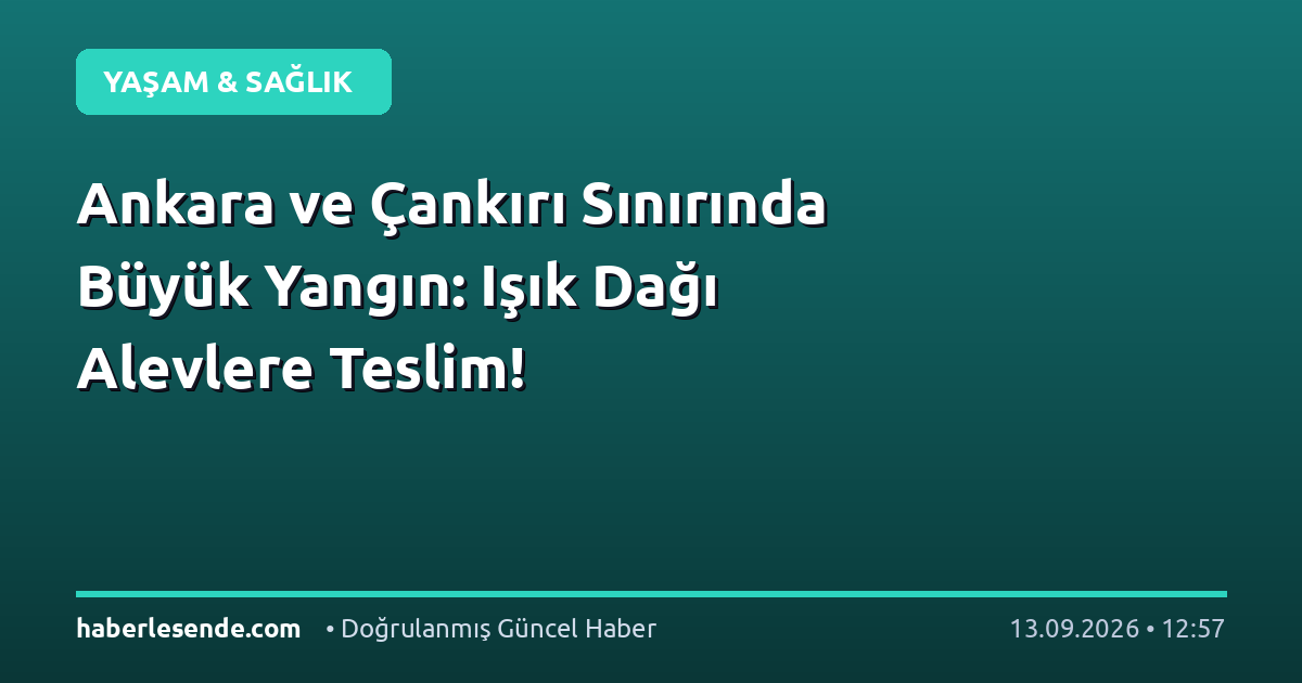Ankara ve Çankırı Sınırında Büyük Yangın: Işık Dağı Alevlere Teslim!