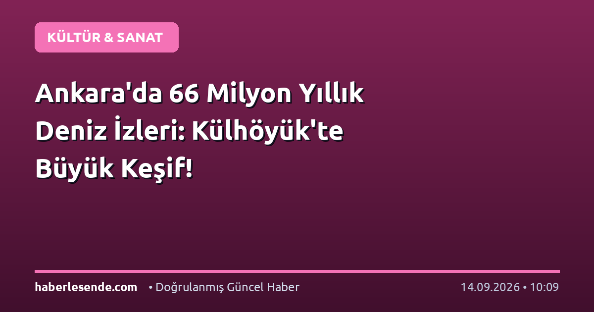 Ankara'da 66 Milyon Yıllık Deniz İzleri: Külhöyük'te Büyük Keşif!