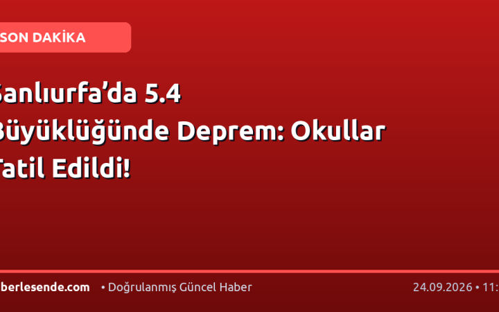 Şanlıurfa’da 5.4 Büyüklüğünde Deprem: Okullar Tatil Edildi!
