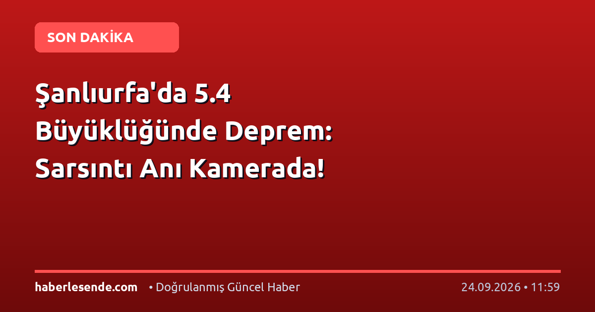 Şanlıurfa'da 5.4 Büyüklüğünde Deprem: Sarsıntı Anı Kamerada!