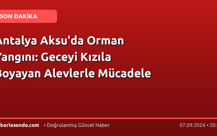 Antalya Aksu'da Orman Yangını: Geceyi Kızıla Boyayan Alevlerle Mücadele
