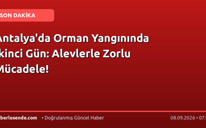 Antalya'da Orman Yangınında İkinci Gün: Alevlerle Zorlu Mücadele!