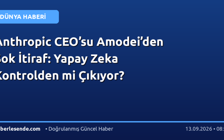 Anthropic CEO’su Amodei’den Şok İtiraf: Yapay Zeka Kontrolden mi Çıkıyor?