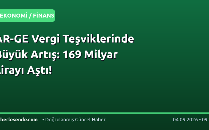 AR-GE Vergi Teşviklerinde Büyük Artış: 169 Milyar Lirayı Aştı!