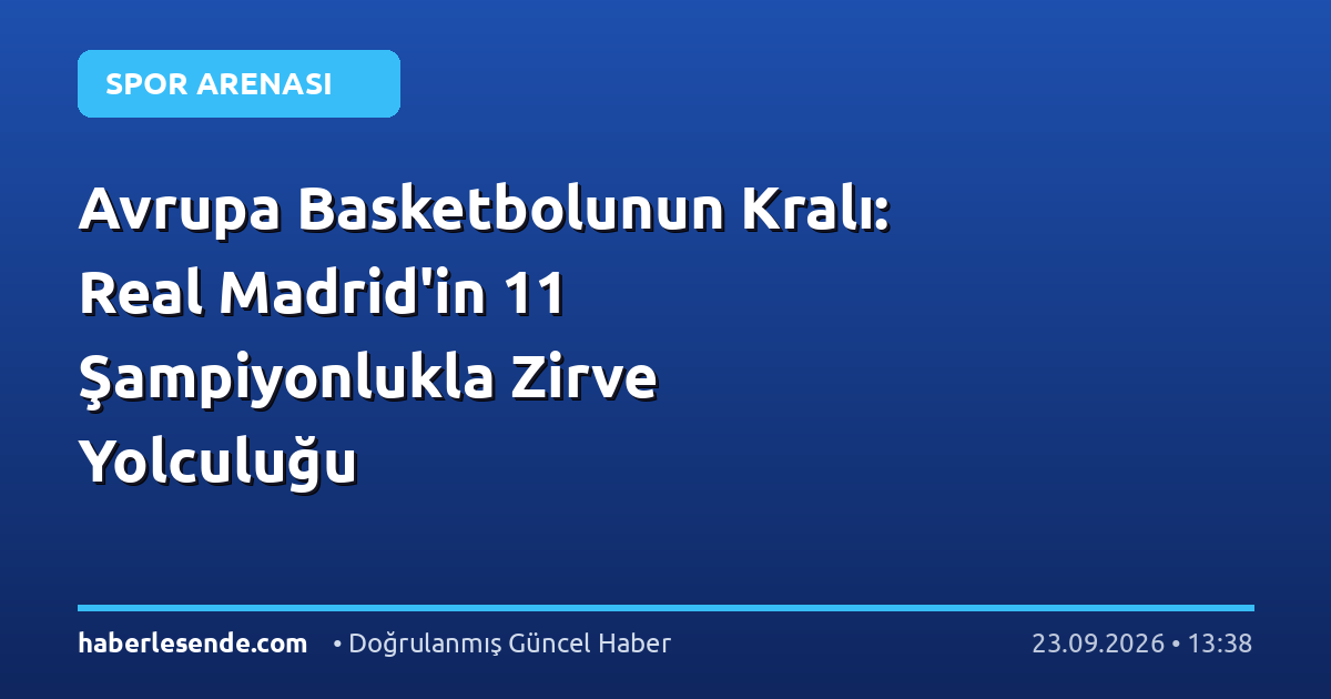 Avrupa Basketbolunun Kralı: Real Madrid'in 11 Şampiyonlukla Zirve Yolculuğu