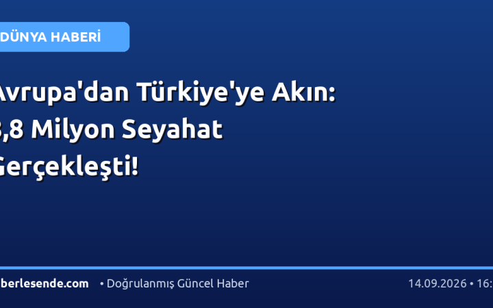 Avrupa'dan Türkiye'ye Akın: 8,8 Milyon Seyahat Gerçekleşti!