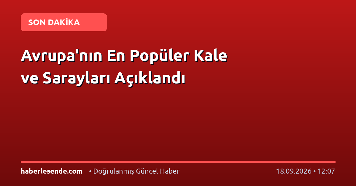 Avrupa'nın En Popüler Kale ve Sarayları Açıklandı