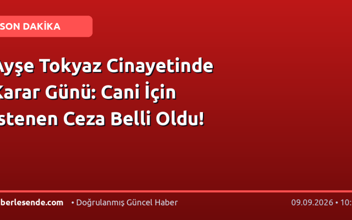 Ayşe Tokyaz Cinayetinde Karar Günü: Cani İçin İstenen Ceza Belli Oldu!