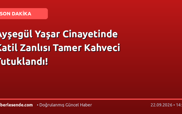 Ayşegül Yaşar Cinayetinde Katil Zanlısı Tamer Kahveci Tutuklandı!