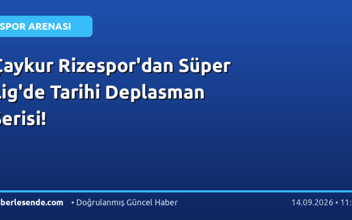 Çaykur Rizespor'dan Süper Lig'de Tarihi Deplasman Serisi!