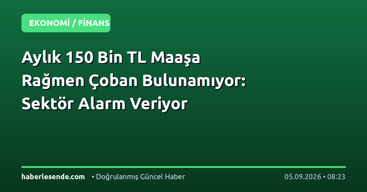 Aylık 150 Bin TL Maaşa Rağmen Çoban Bulunamıyor: Sektör Alarm Veriyor