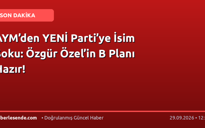 AYM’den YENİ Parti’ye İsim Şoku: Özgür Özel’in B Planı Hazır!