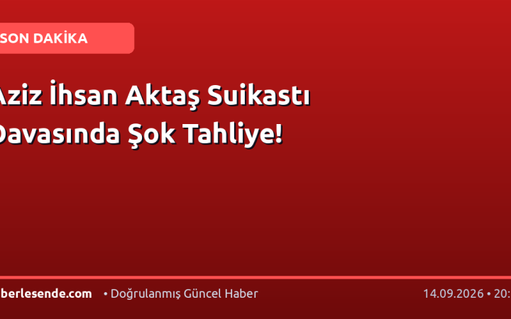 Aziz İhsan Aktaş Suikastı Davasında Şok Tahliye!