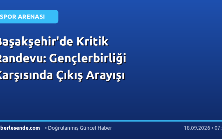 Başakşehir'de Kritik Randevu: Gençlerbirliği Karşısında Çıkış Arayışı