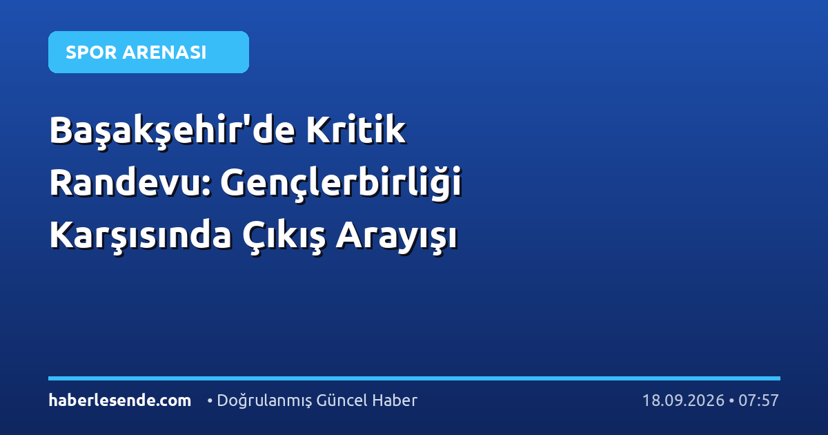 Başakşehir'de Kritik Randevu: Gençlerbirliği Karşısında Çıkış Arayışı