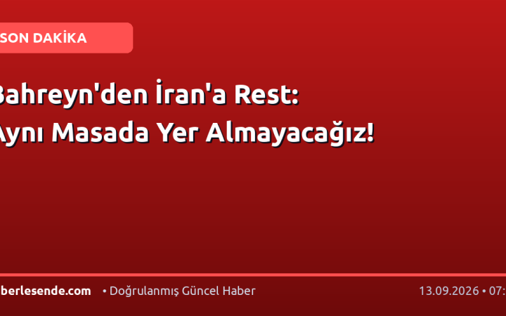 Bahreyn'den İran'a Rest: Aynı Masada Yer Almayacağız!