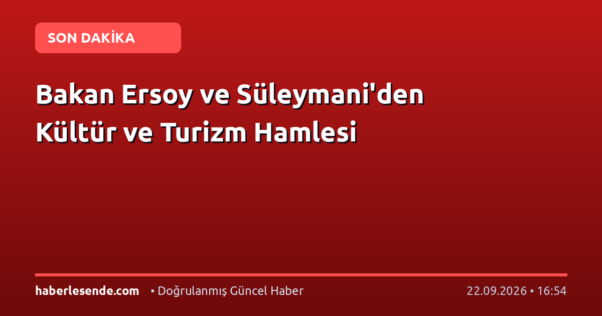 Bakan Ersoy ve Süleymani'den Kültür ve Turizm Hamlesi