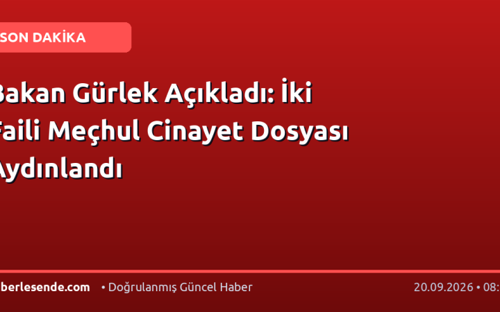 Bakan Gürlek Açıkladı: İki Faili Meçhul Cinayet Dosyası Aydınlandı