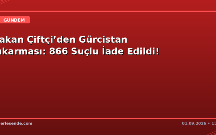 Bakan Çiftçi’den Gürcistan Çıkarması: 866 Suçlu İade Edildi!