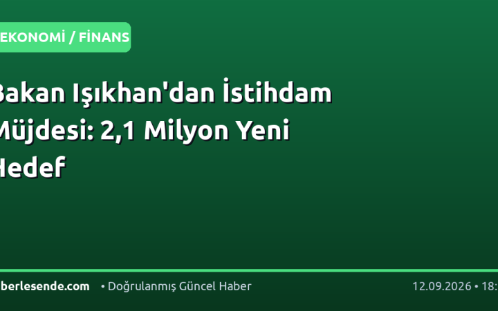 Bakan Işıkhan'dan İstihdam Müjdesi: 2,1 Milyon Yeni Hedef