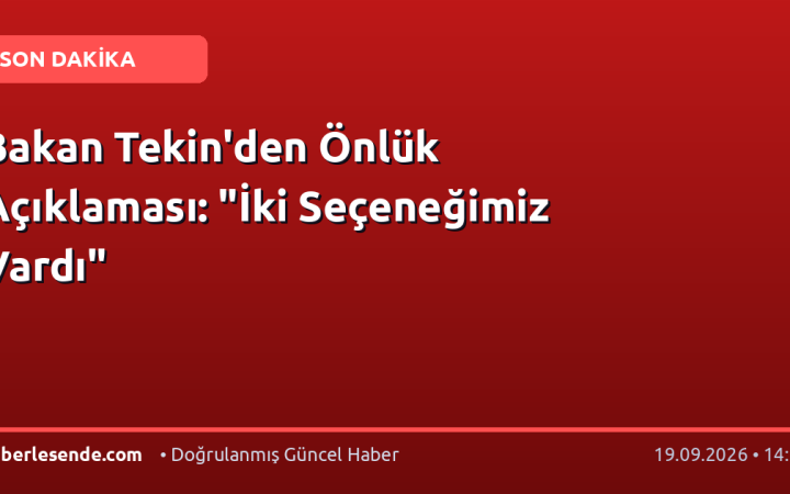 Bakan Tekin'den Önlük Açıklaması: "İki Seçeneğimiz Vardı"