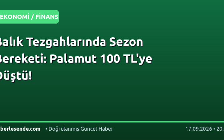 Balık Tezgahlarında Sezon Bereketi: Palamut 100 TL'ye Düştü!