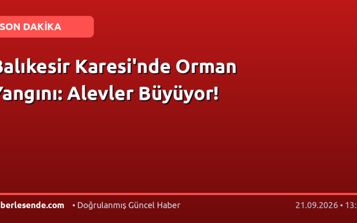 Balıkesir Karesi'nde Orman Yangını: Alevler Büyüyor!