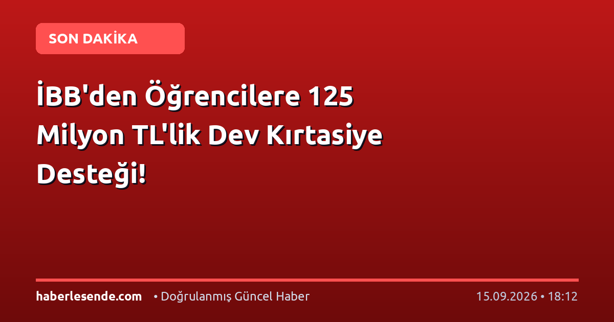 İBB'den Öğrencilere 125 Milyon TL'lik Dev Kırtasiye Desteği!