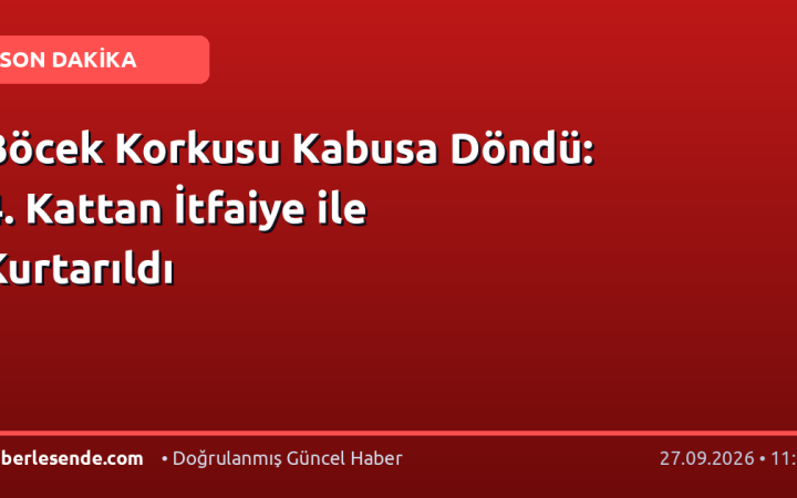 Böcek Korkusu Kabusa Döndü: 4. Kattan İtfaiye ile Kurtarıldı