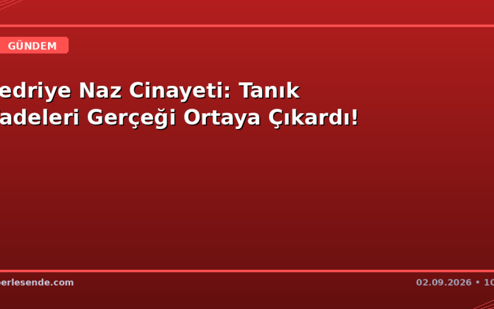 Bedriye Naz Cinayeti: Tanık İfadeleri Gerçeği Ortaya Çıkardı!