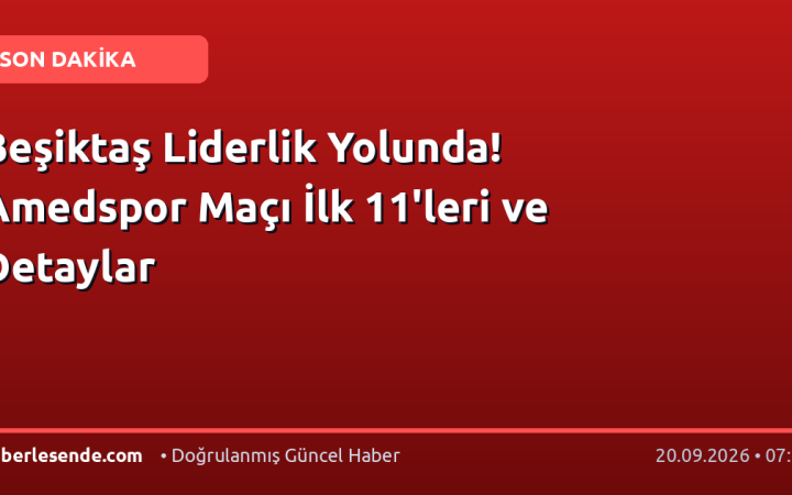 Beşiktaş Liderlik Yolunda! Amedspor Maçı İlk 11'leri ve Detaylar